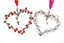 Heart and Bead Valentine's Day Ornament